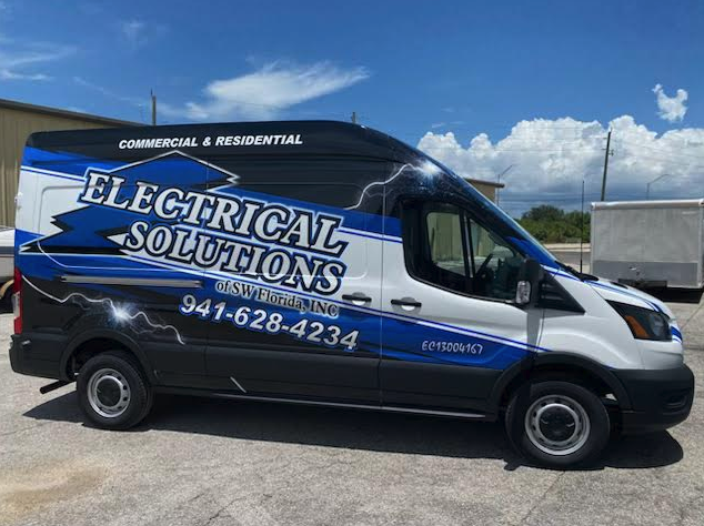 Electrical Solutions branded van in Southwest Florida